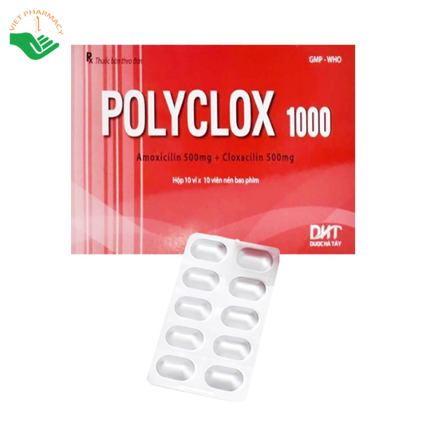 Thuốc Polyclox 1000 Hataphar điều trị các nhiễm khuẩn (10 vỉ x 10 viên)